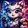 A vibrant, stylized animal avatar featuring a colorful, abstract lion with a playful and expressive look. Suitable for a prof